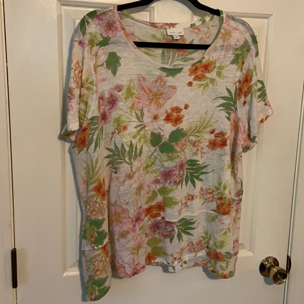 J Jill Linen Summer Floral Top